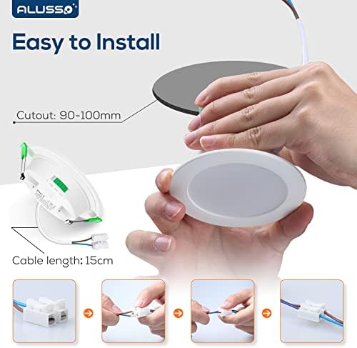 ALUSSO IP65 LED Recessed Bathroom Downlights - Dimmable Ultra Slim 6 Pack