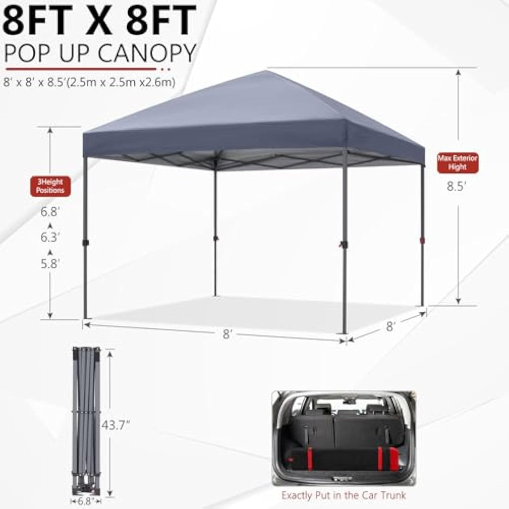ABCCANOPY 2.5x2.5M Pop Up Gazebo - Heavy Duty Commercial Canopy, Grey