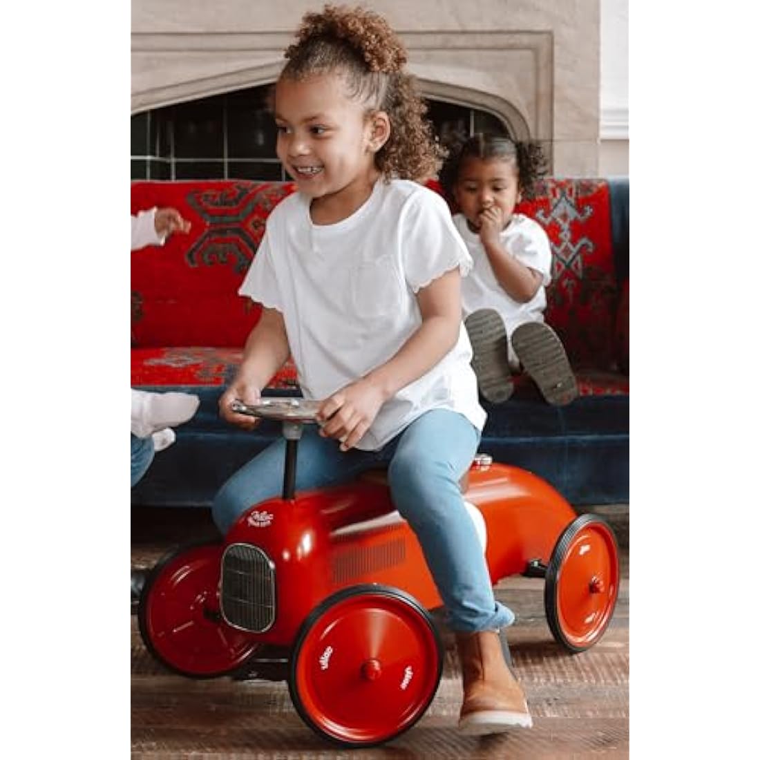 Vilac Red Metal Car – Vintage Style Ride-On Toy for Toddlers