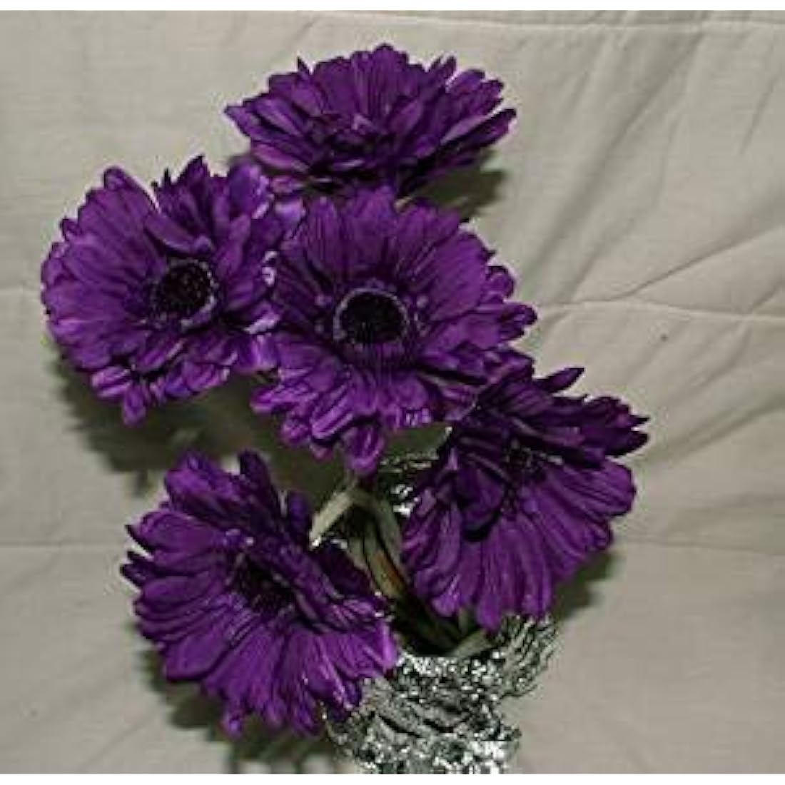 Artificial Purple Gerbera Stems - 4" Big Bloom - 6 Pack