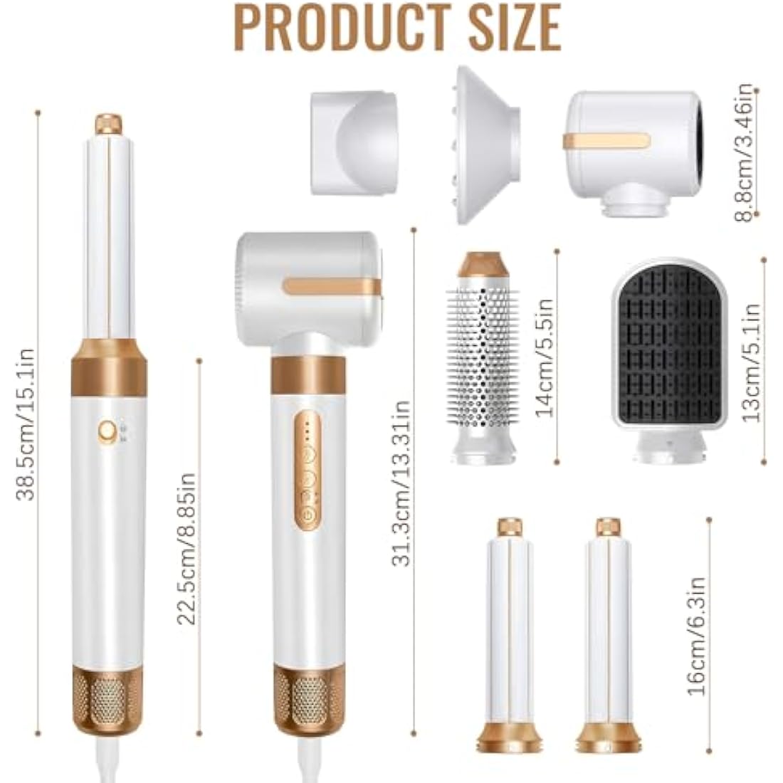 7-in-1 Air Styler | 110,000 RPM Ionic Hair Dryer - White