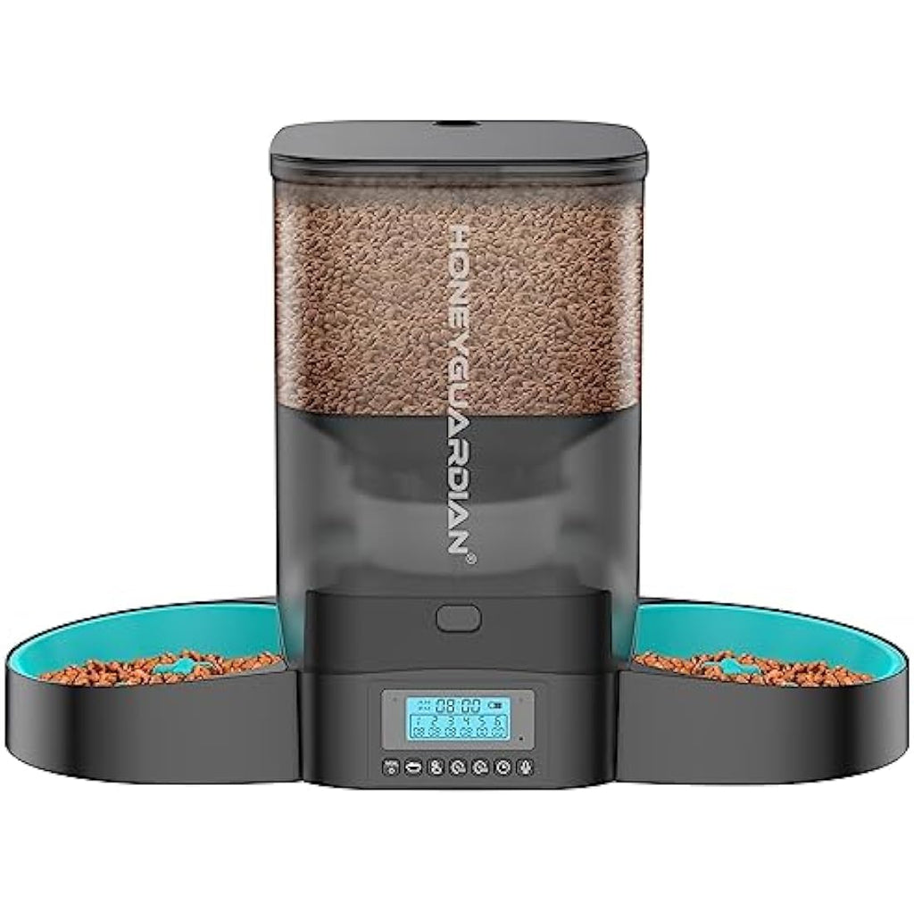 HoneyGuaridan Dual Automatic Cat Feeder | 3.5L Timed Slow Feeder for 2 Cats