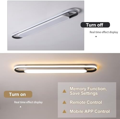 Naroume Smart LED Linear Ceiling Light – Dimmable 4ft Flush Mount Lamp