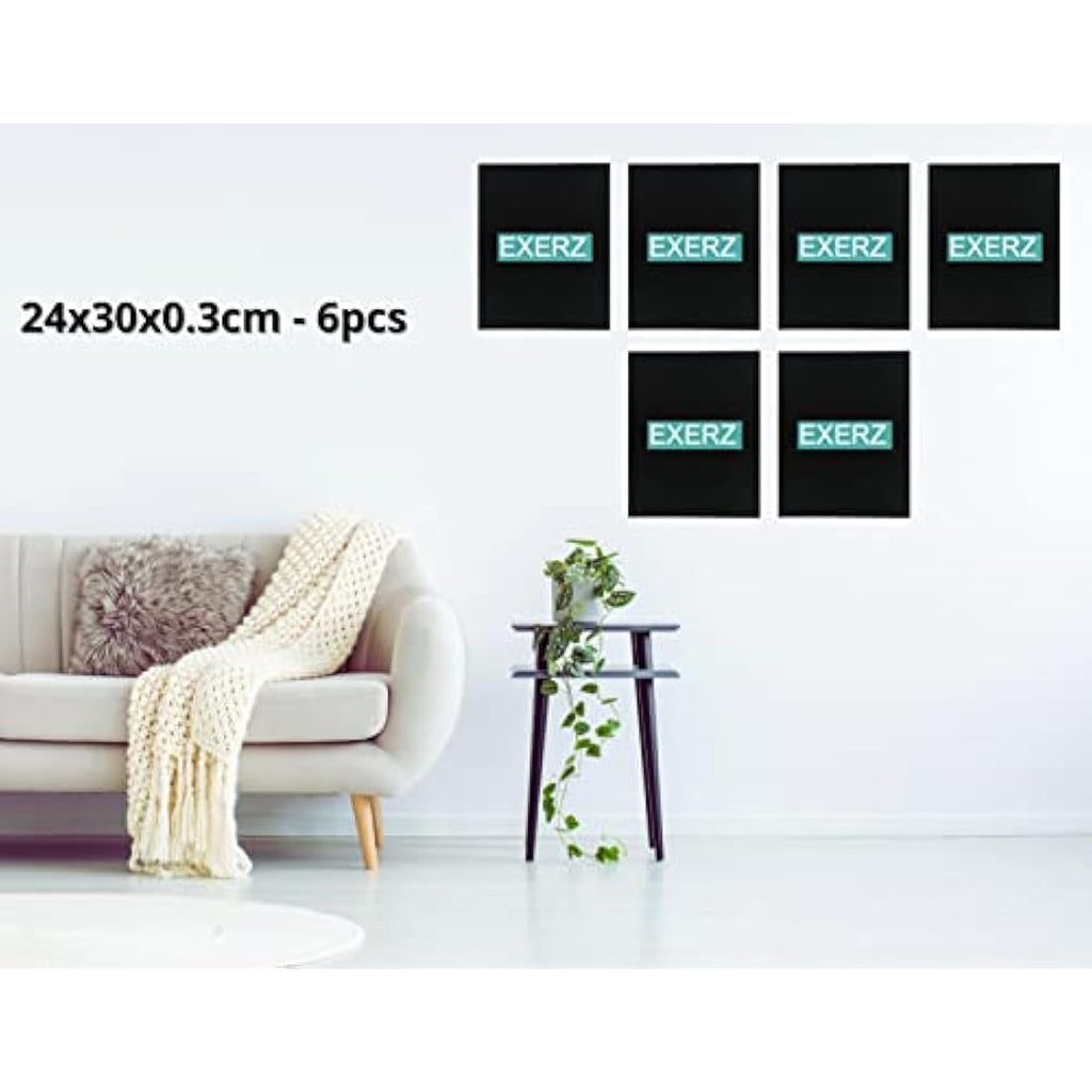 Exerz Black Canvas Panels – 24x30cm 100% Cotton Artist Boards, 6-Pack