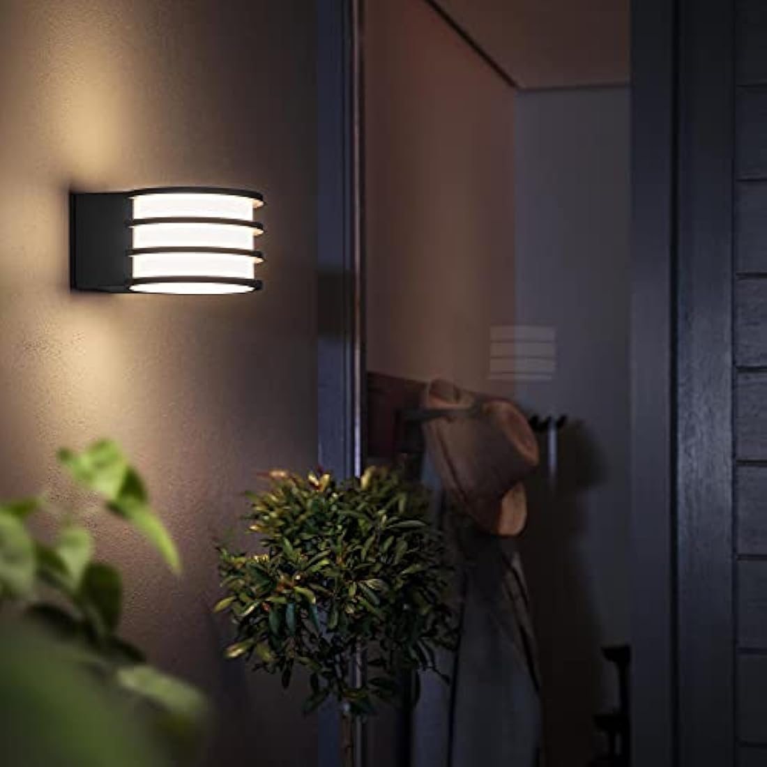 Philips Hue Lucca Outdoor Wall Light - Smart White LED Garden Lamp