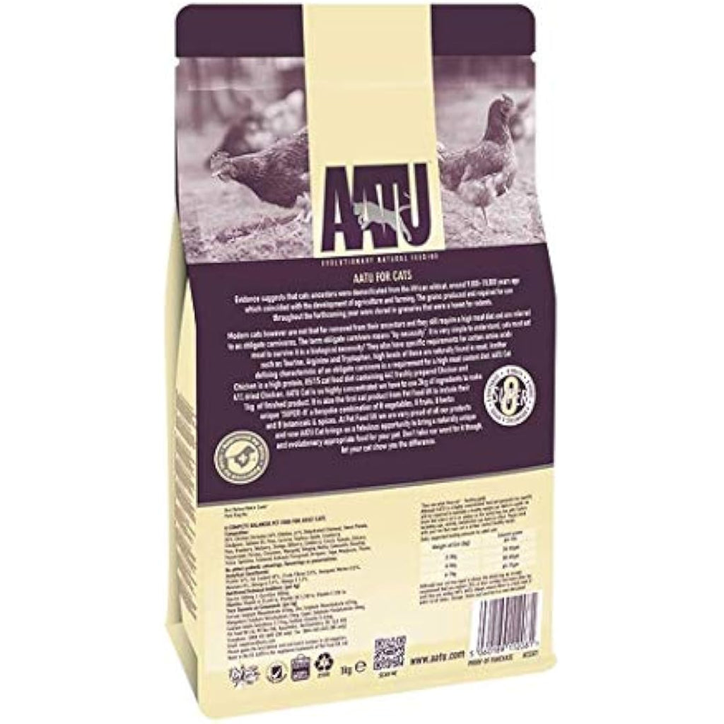 AATU Chicken Dry Cat Food – 85/15 Grain Free High Protein Recipe 3kg