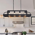 4-Light Pot Rack Chandelier – Rustic Farmhouse Kitchen Island