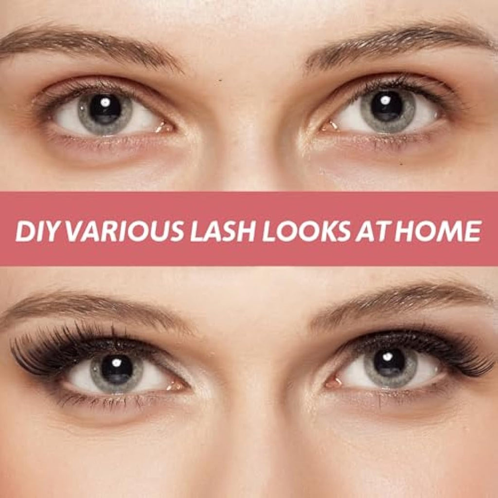 CNMTCCO Lash Clusters – 120Pcs D Curl DIY Individual Wispy Lashes