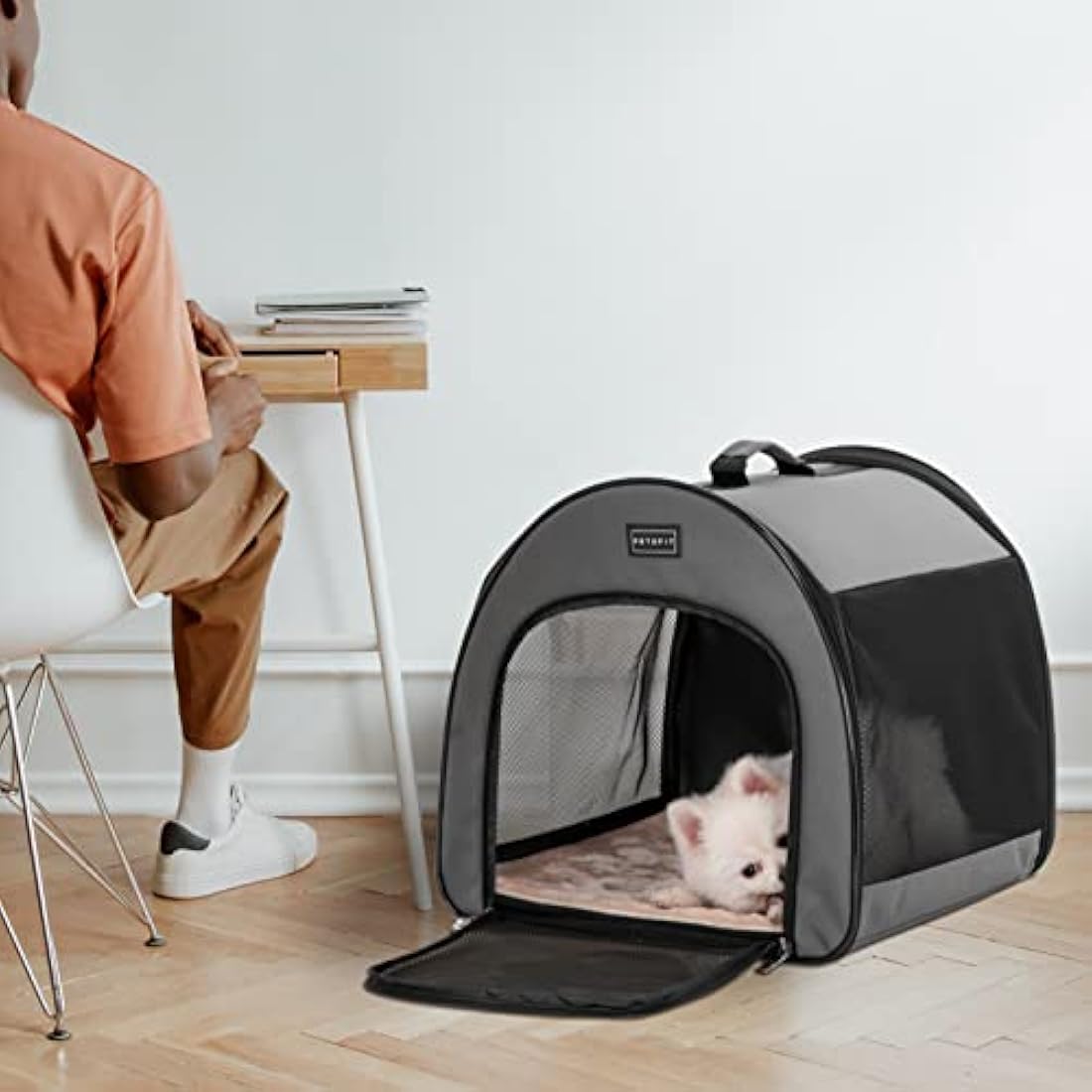 Petsfit Soft Dog Crate – 19 Inch Portable Pop Up Travel Carrier, Grey