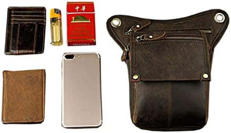 Leather Drop Leg Bag – Motorcycle Thigh Waist Pack, Deep Brown