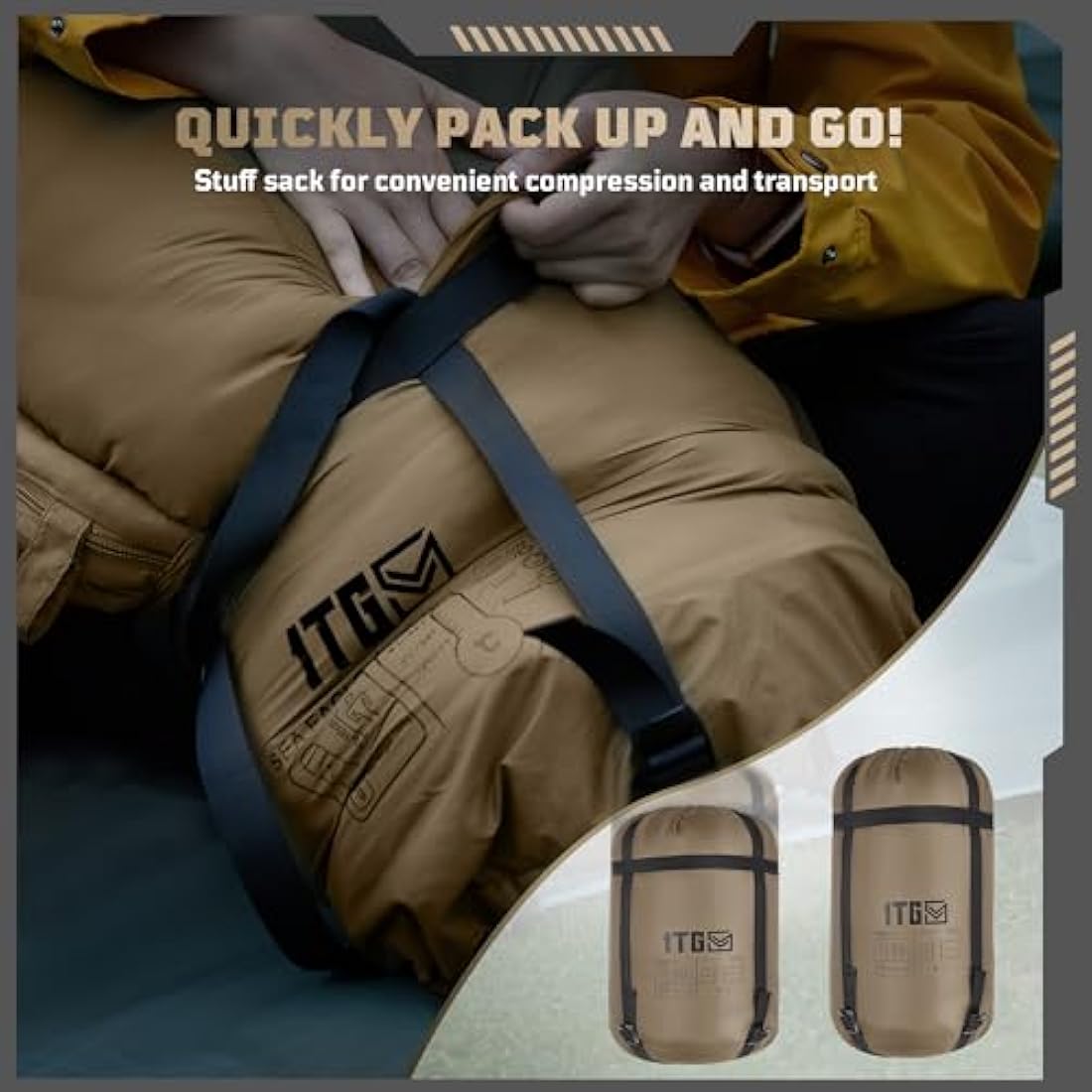 Cold Weather Sleeping Bag | 36°F Thermal Coyote Brown