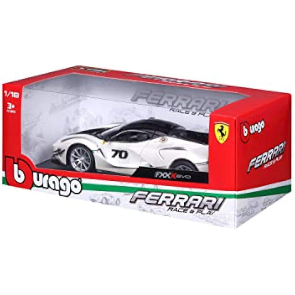 Bburago Ferrari FXX K Evoluzione Diecast Model Car – 1:18 Scale Replica