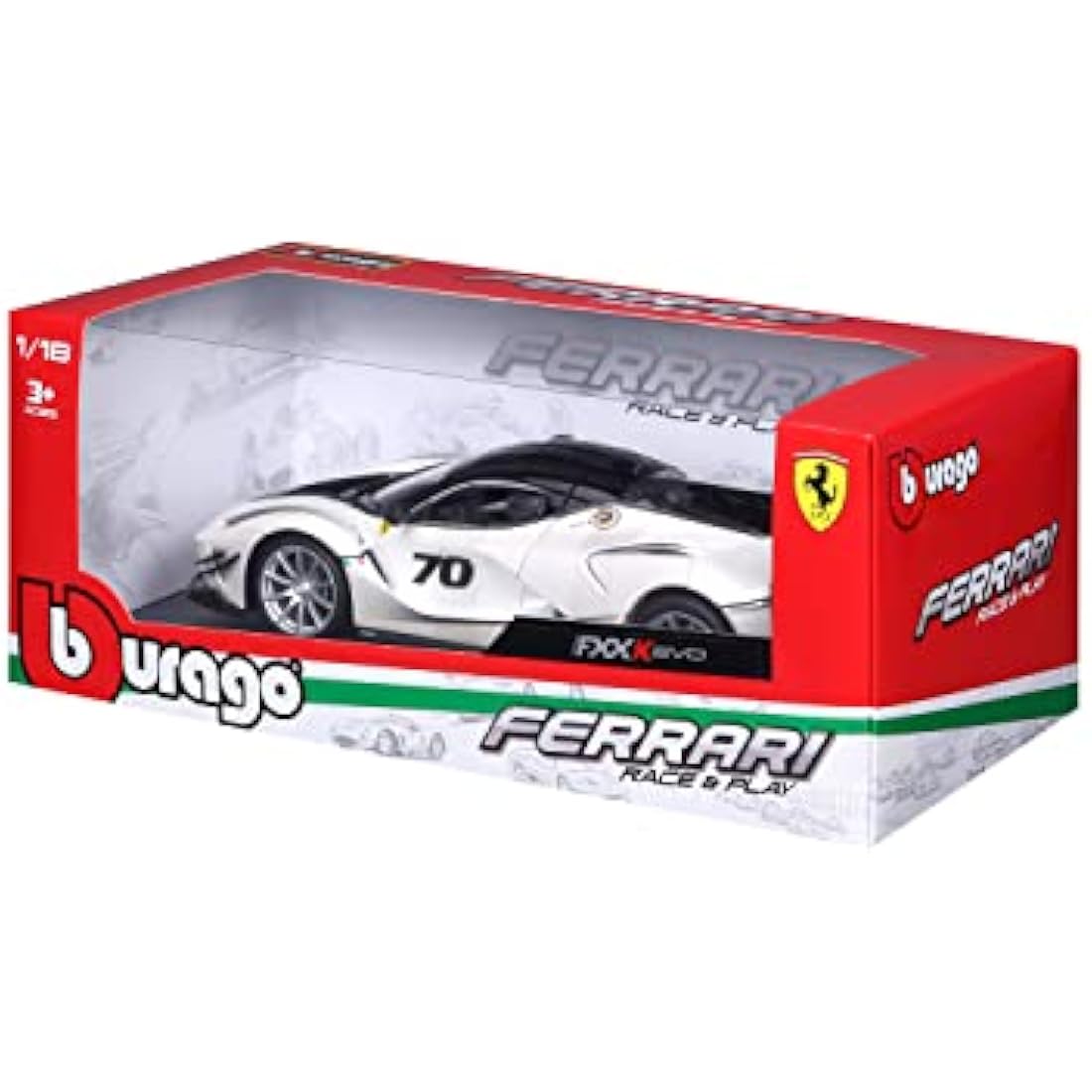 Bburago Ferrari FXX K Evoluzione Diecast Model Car – 1:18 Scale Replica