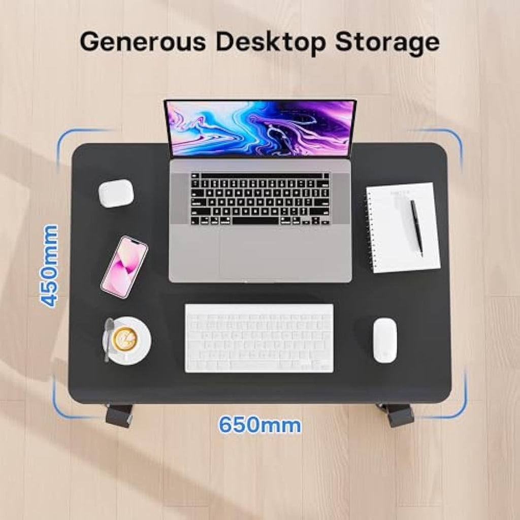 BONTEC Mobile Standing Desk | Height Adjustable 65x45cm Portable Table