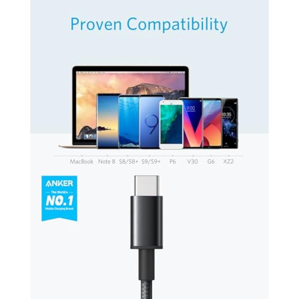 Anker USB-A to USB-C Charging Cable | 2-Pack 3ft Braided Nylon