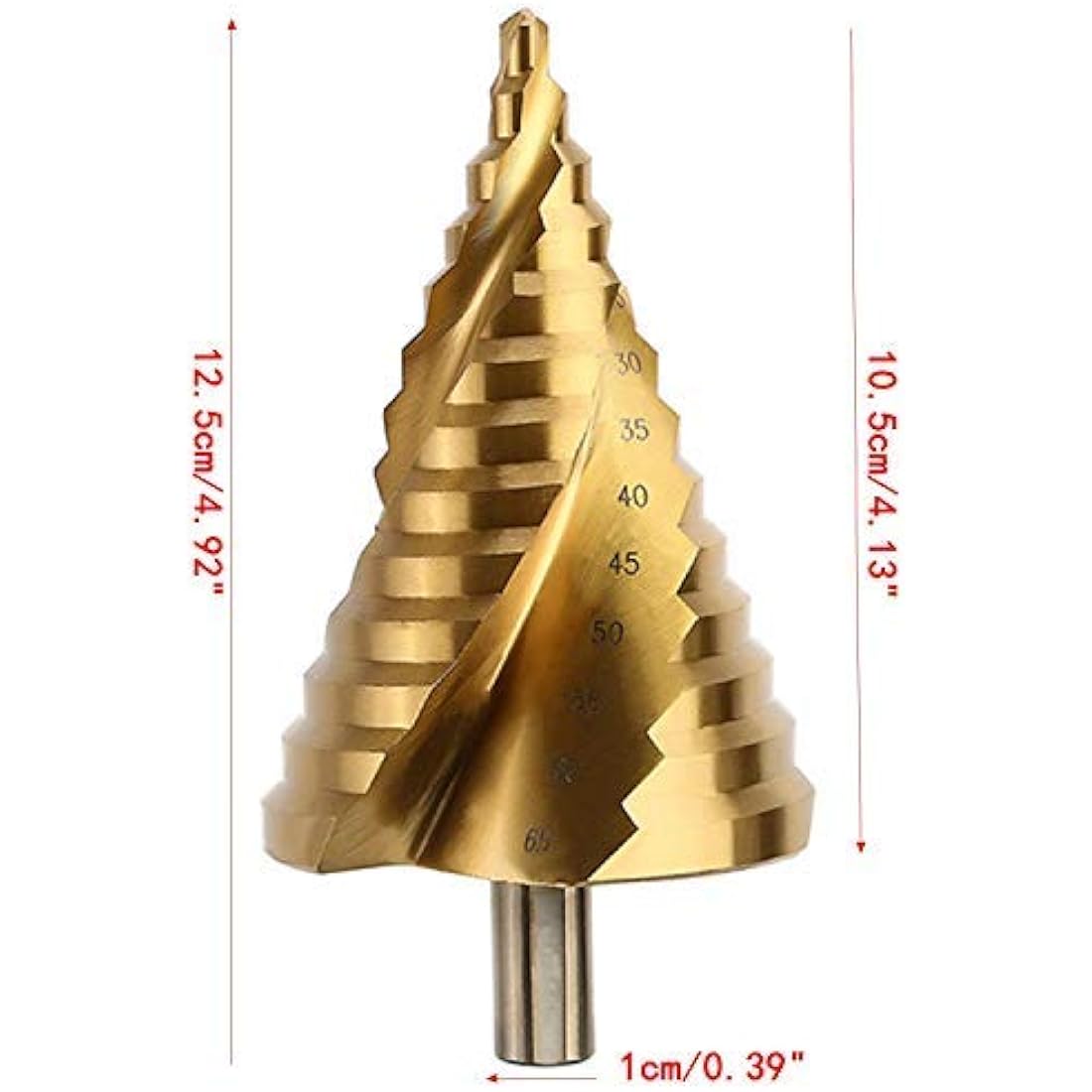 OCGIG 6-65mm HSS Spiral Step Drill Bit | Titanium Coated Hole Cutter