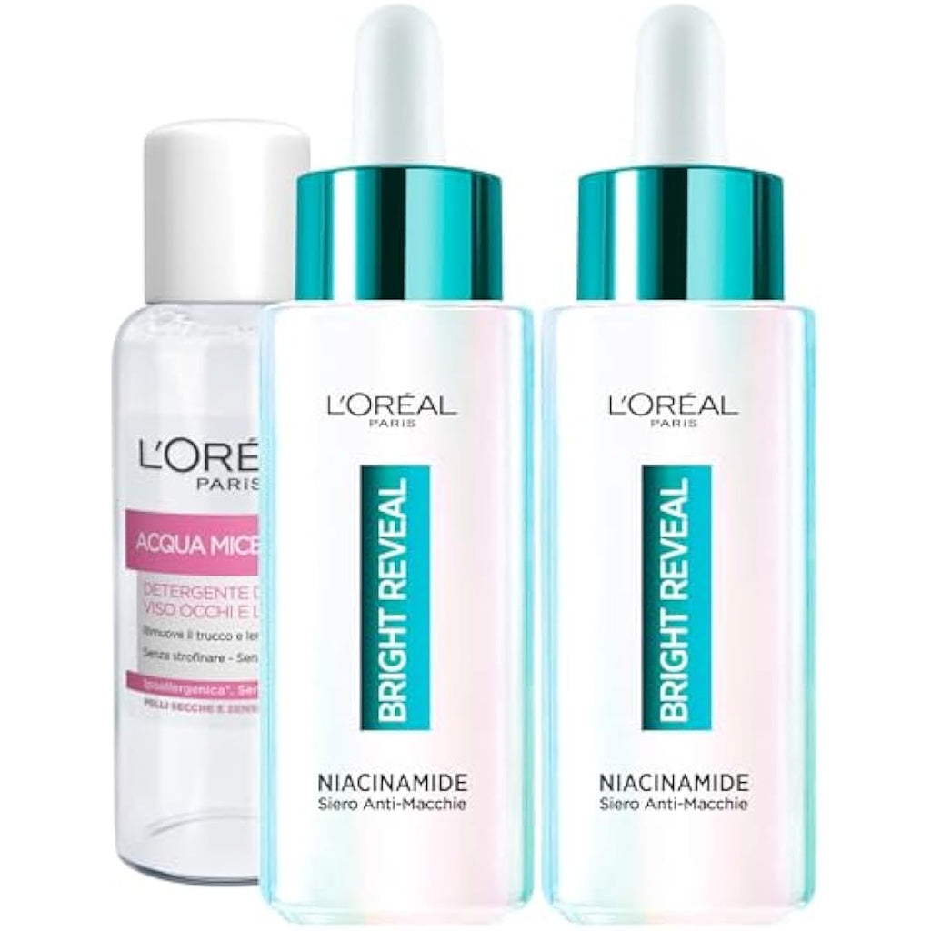 L'Oréal Paris Bright Reveal Niacinamide Serum Kit - 2x 30ml + Micellar