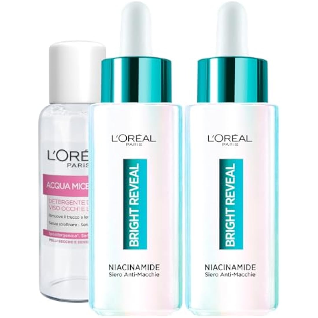 L'Oréal Paris Bright Reveal Niacinamide Serum Kit - 2x 30ml + Micellar