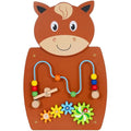 SPARK & WOW Horse Activity Wall Panel – Wooden Montessori Toddler Busy Board
