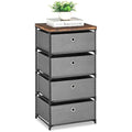 LIANTRAL 4-Drawer Fabric Dresser – Grey Storage Tower for Bedroom & Dorm