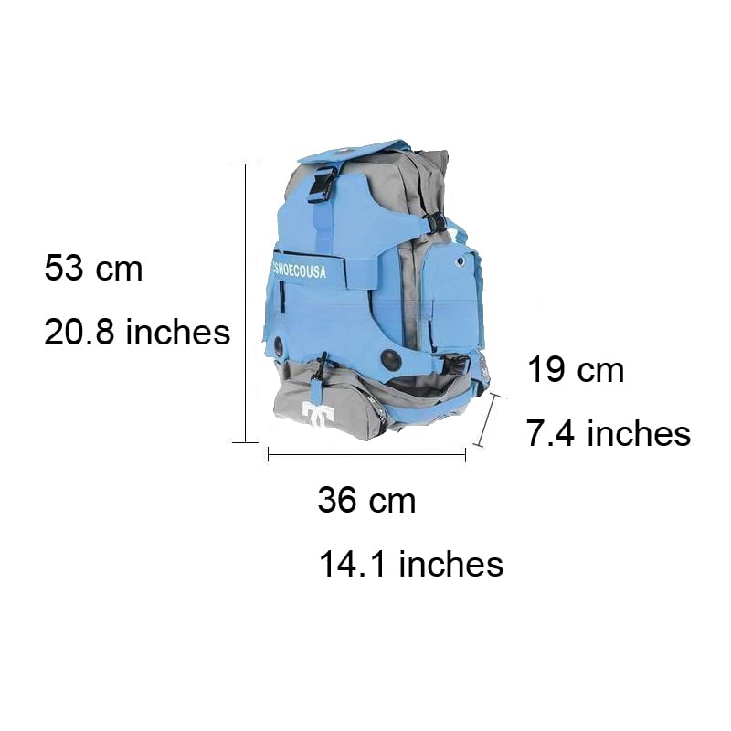 zalati Roller Skates Backpack – Durable Inline & Quad Skate Bag, Blue, Large
