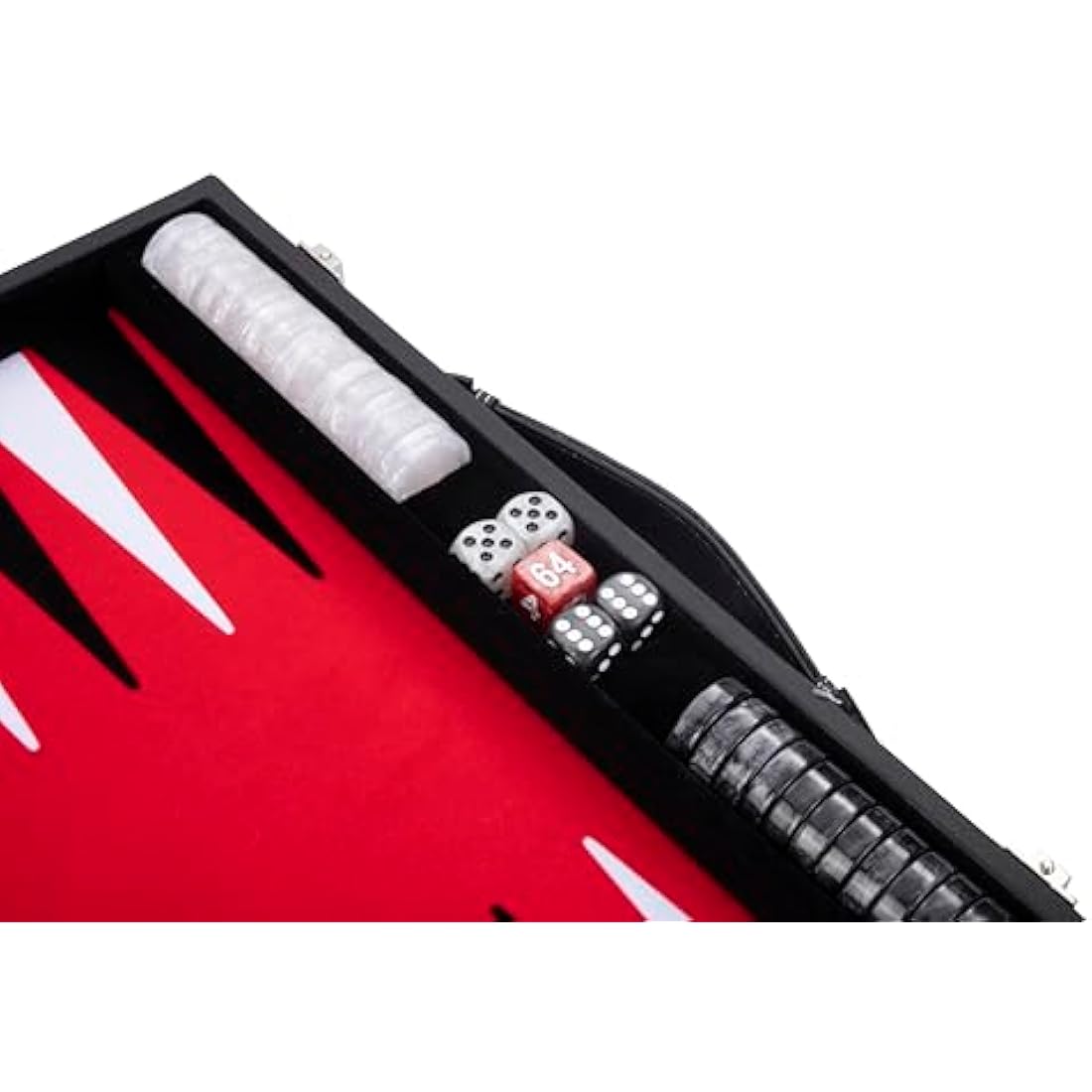 Engelhart Luxury Backgammon Set – 15 Inch Red Faux Leather Case