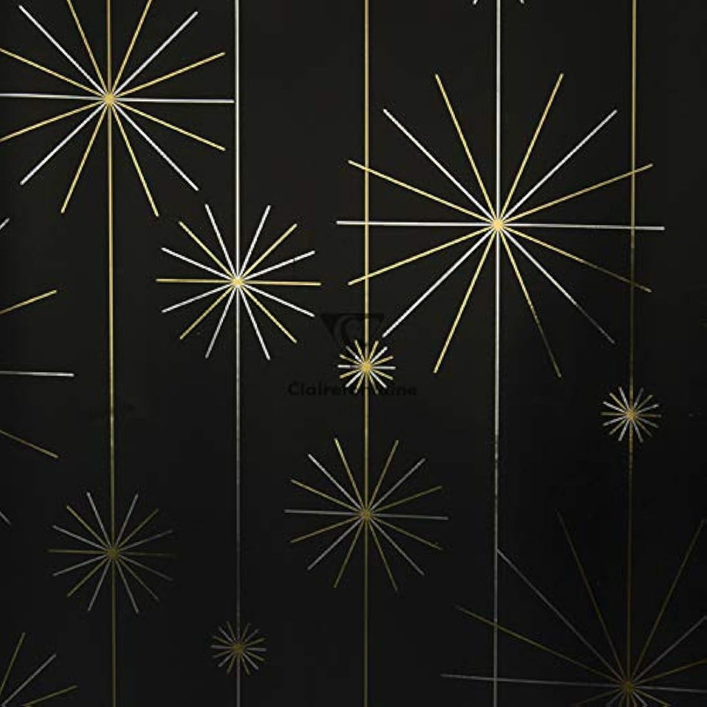 Clairefontaine Geometric Gift Wrap - 10 Rolls Black & Gold Premium 80g Paper