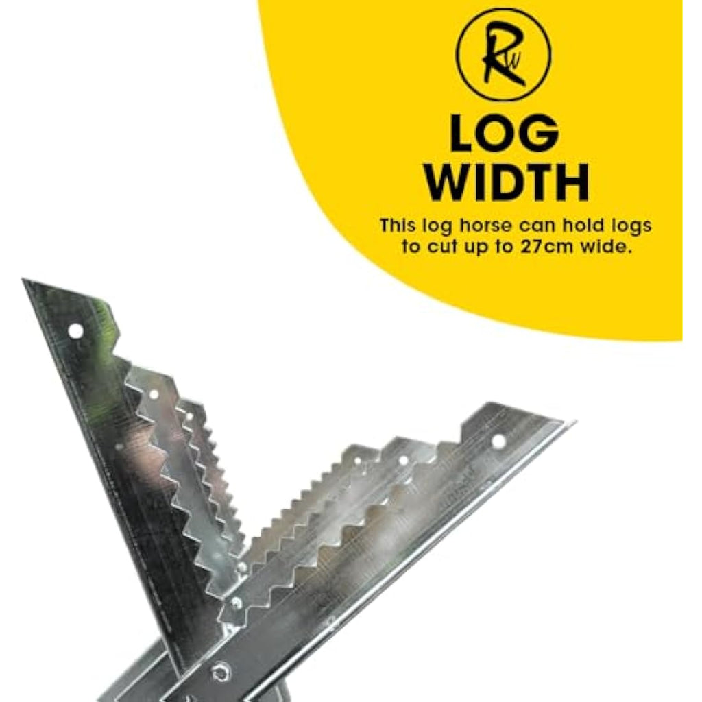 RocwooD Heavy Duty Metal Saw Horse – Foldable Steel Log Cutting Stand