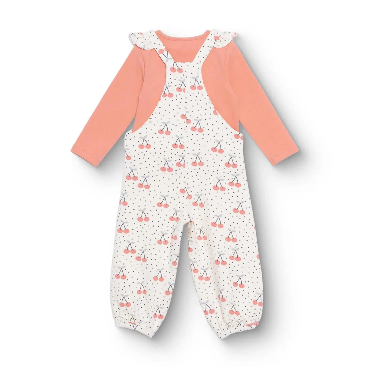 HelloBaby Dungaree-Tshirt - Ecru Printed