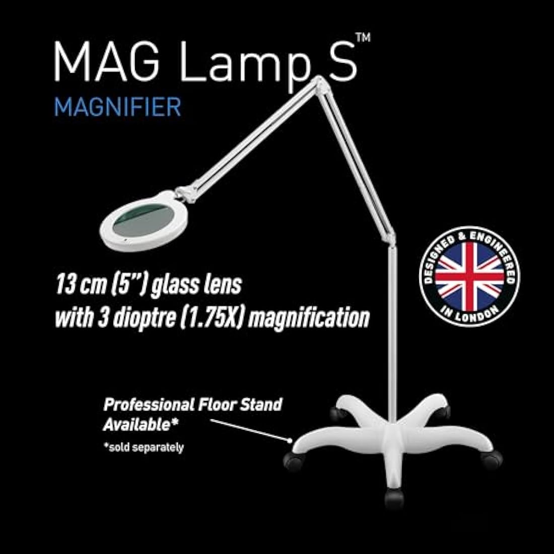 Magnifying Lamp – Dimmable LED Clip-On Mag Light, White