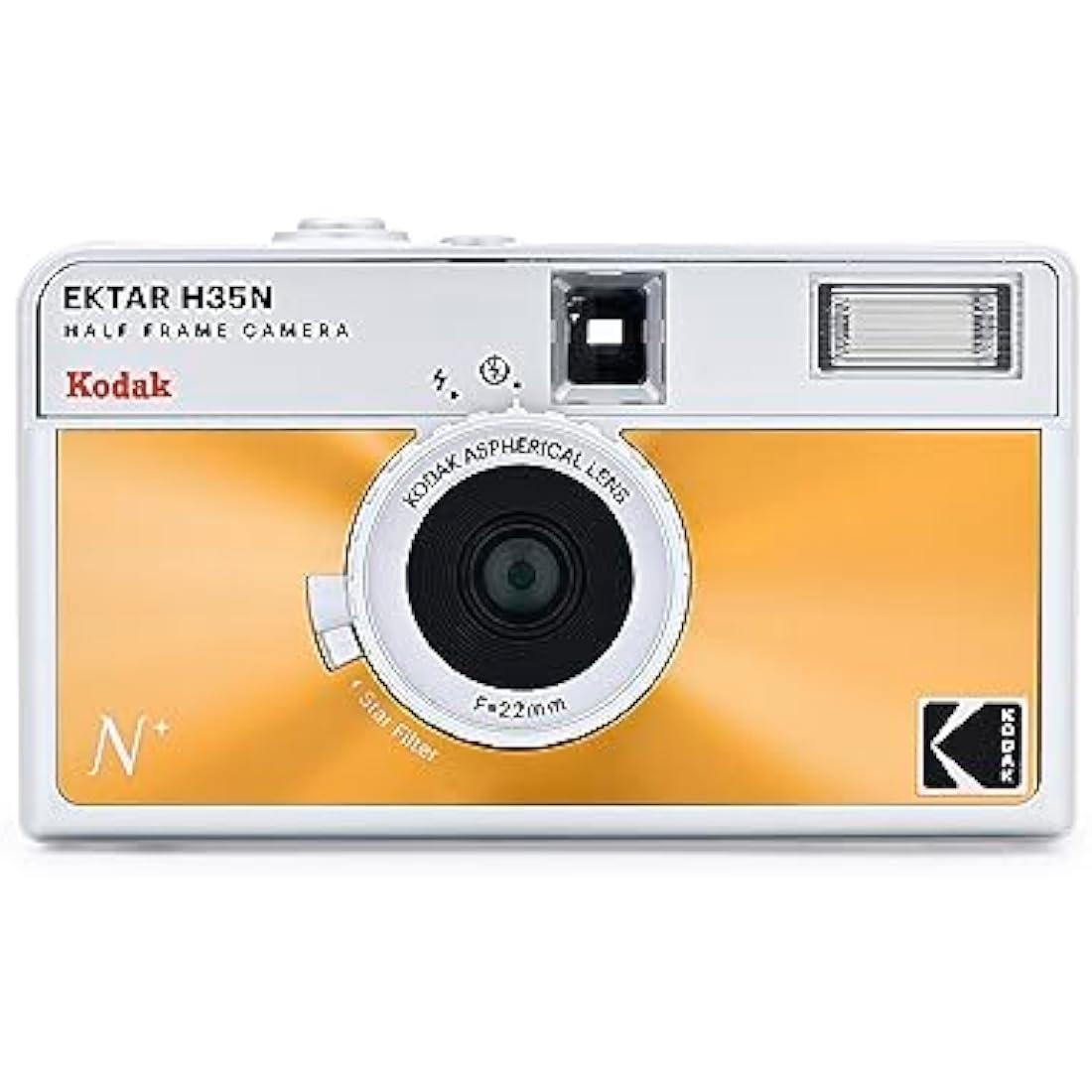 Kodak Ektar H35N Half Frame 35mm Film Camera | Star Filter | Glazed Orange