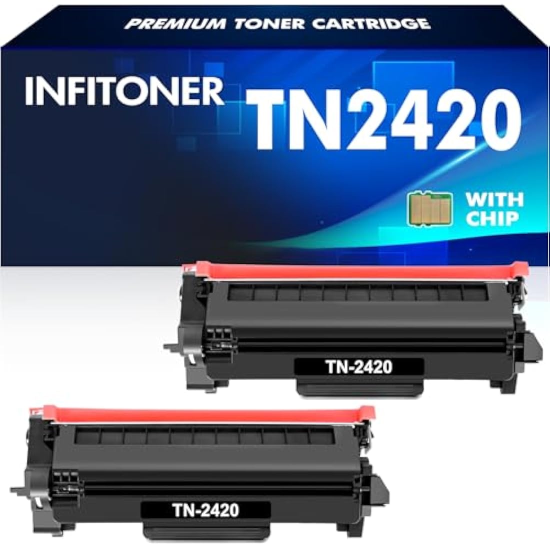 Jolof Store TN2420 Black Toner Cartridge for Brother MFC-L2710DW - 2-Pack