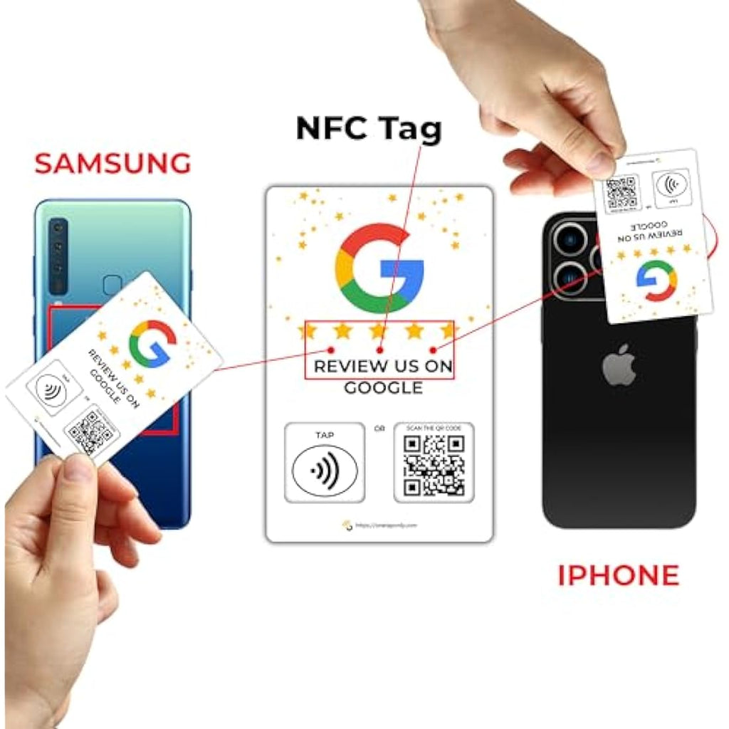 NFC Tap Card | Contactless Review QR Code Social Media Card