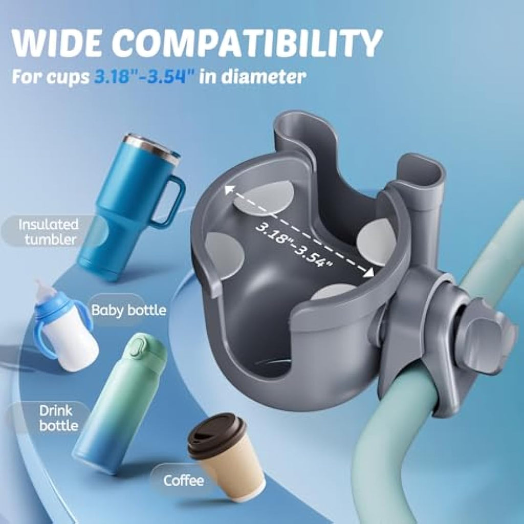 Guiseapue Universal Pram Cup Holder with Phone Holder for Strollers