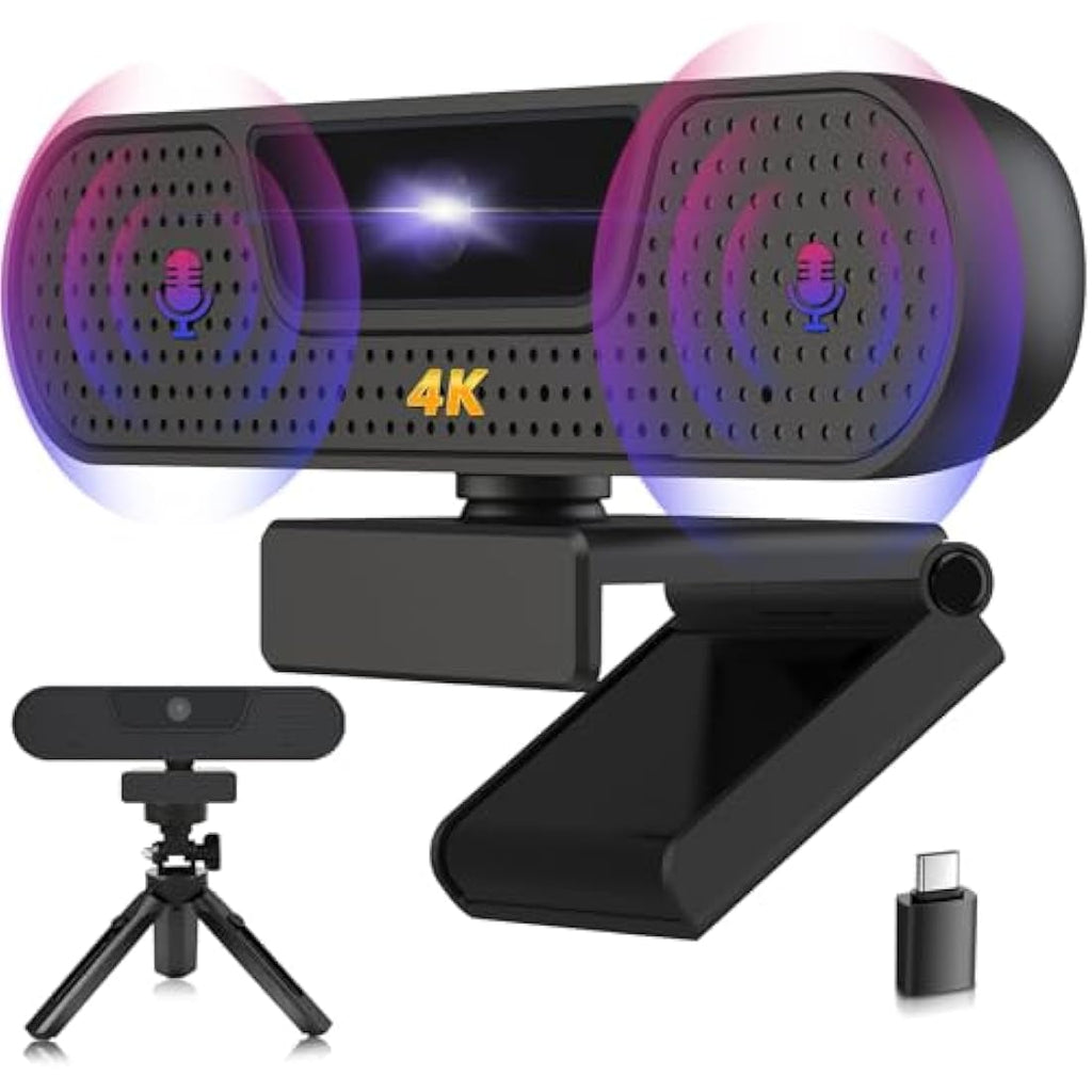 VIZOLINK W8GS 4K Webcam | Autofocus Streaming Camera with Noise-Canceling Mic