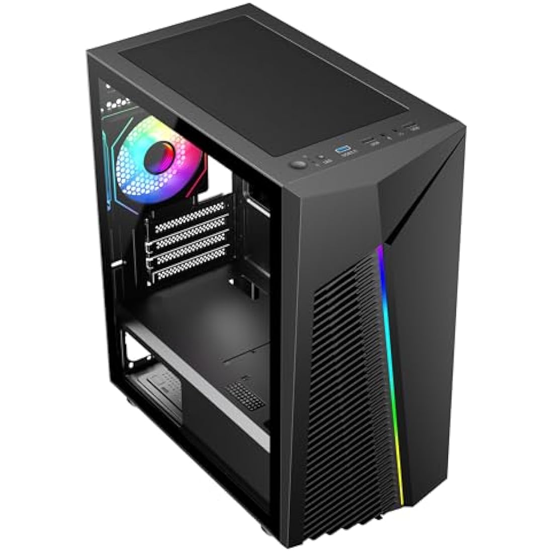 CiT Alpha Micro-ATX Gaming Case - ARGB Infinity Fan & Tempered Glass