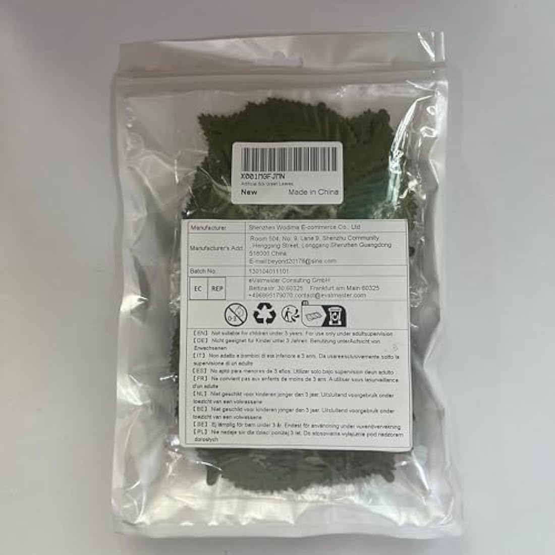Woohome 150 PCS Artificial Silk Green Rose Leaves for DIY Crafts