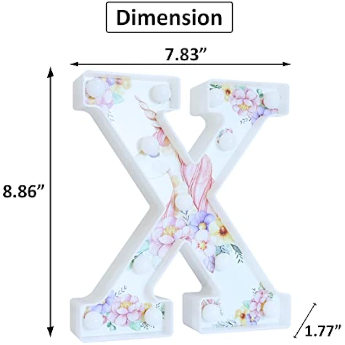 Vimlits Unicorn LED Letter X - Light Up Alphabet Sign for Girls Bedroom