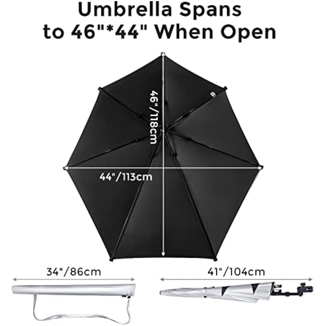 G4Free XL Beach Umbrella | UPF 50+ UV Protection Clamp-on Shade for Chairs