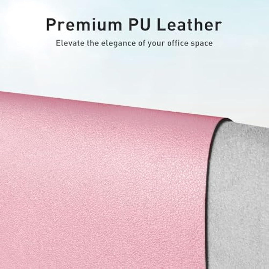 Jolof Store PU Leather Desk Pad - Waterproof Non-Slip Mat, Fairy Pink