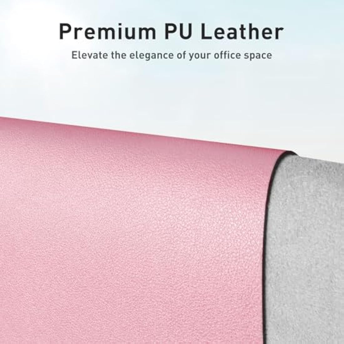 Aothia Leather Desk Pad Protector | Non-Slip Waterproof Office Mat, Fairy Pink