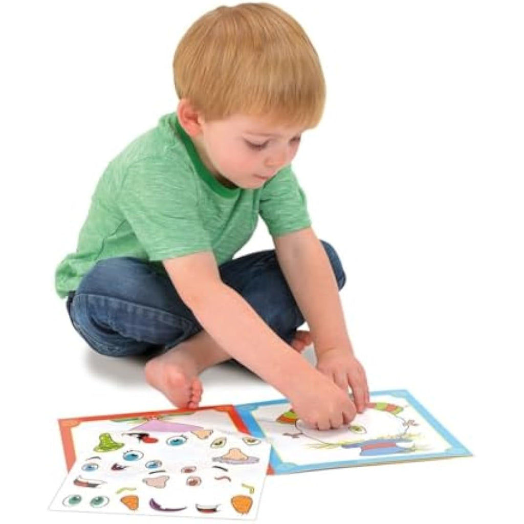 Galt Toys Funny Faces Sticker Book – Reusable Kids Activity Book