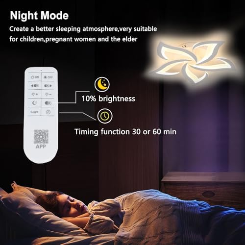 Comely Dimmable LED Ceiling Light | 40W Modern Acrylic Lamp with Remote