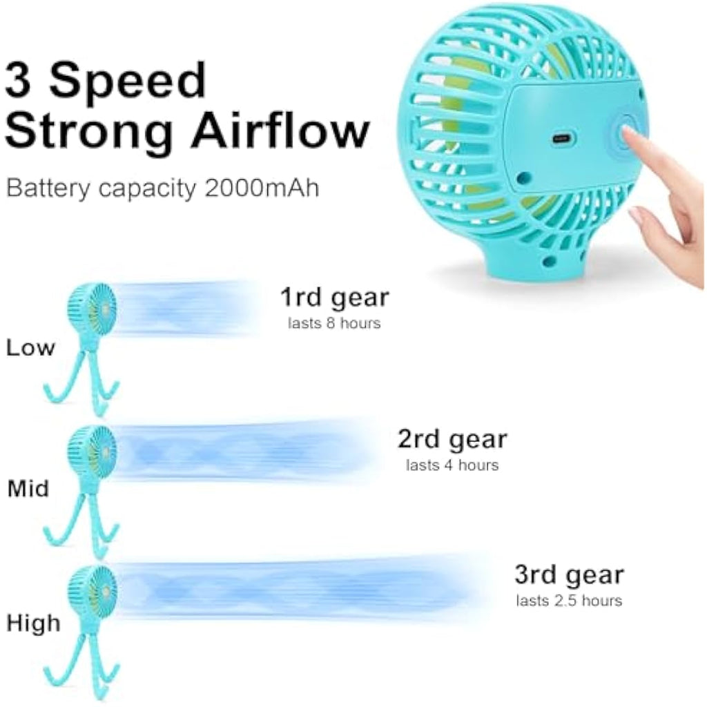 Jolof Store Portable Stroller Fan – Rechargeable USB Clip-On Fan