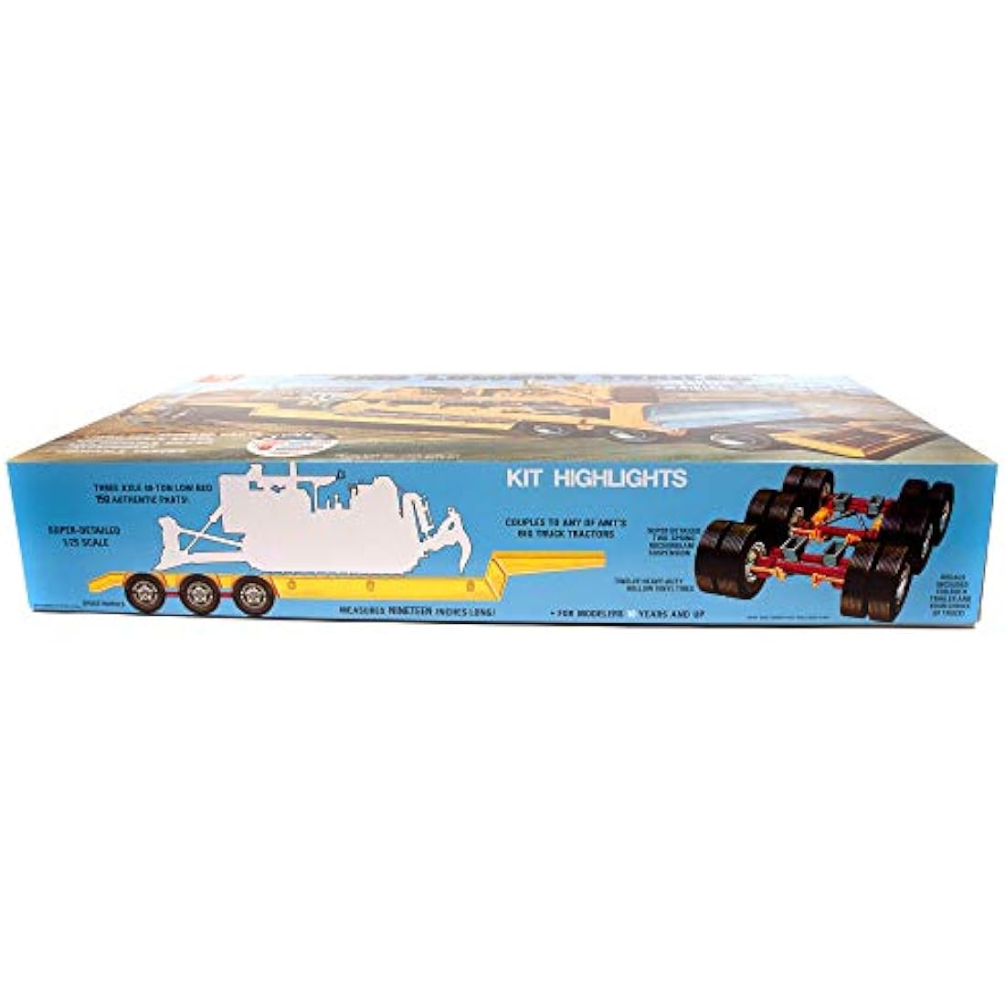 AMT Lowboy Trailer & Bulldozer 1:25 Scale Model Kit - Black (AMT1218)