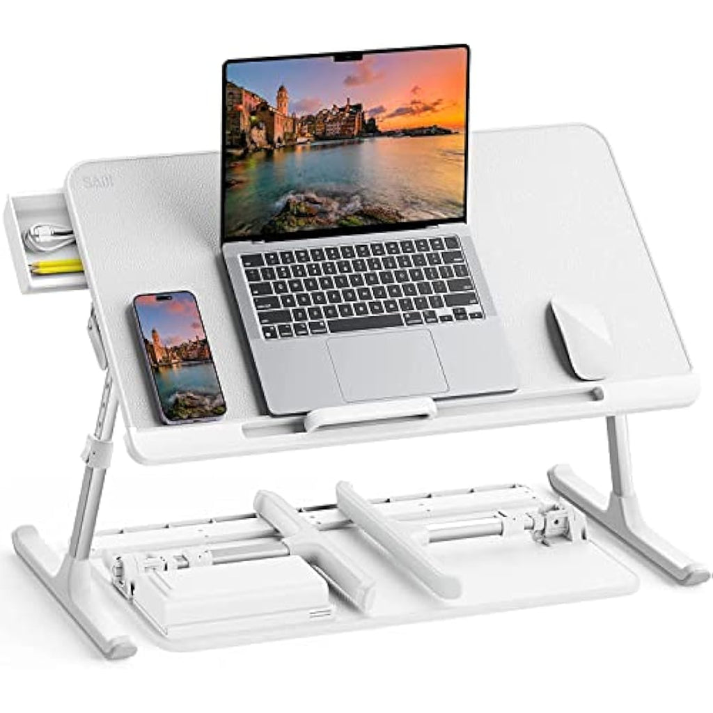 SAIJI Laptop Bed Tray Table | Adjustable Height & Angle Folding Lap Desk