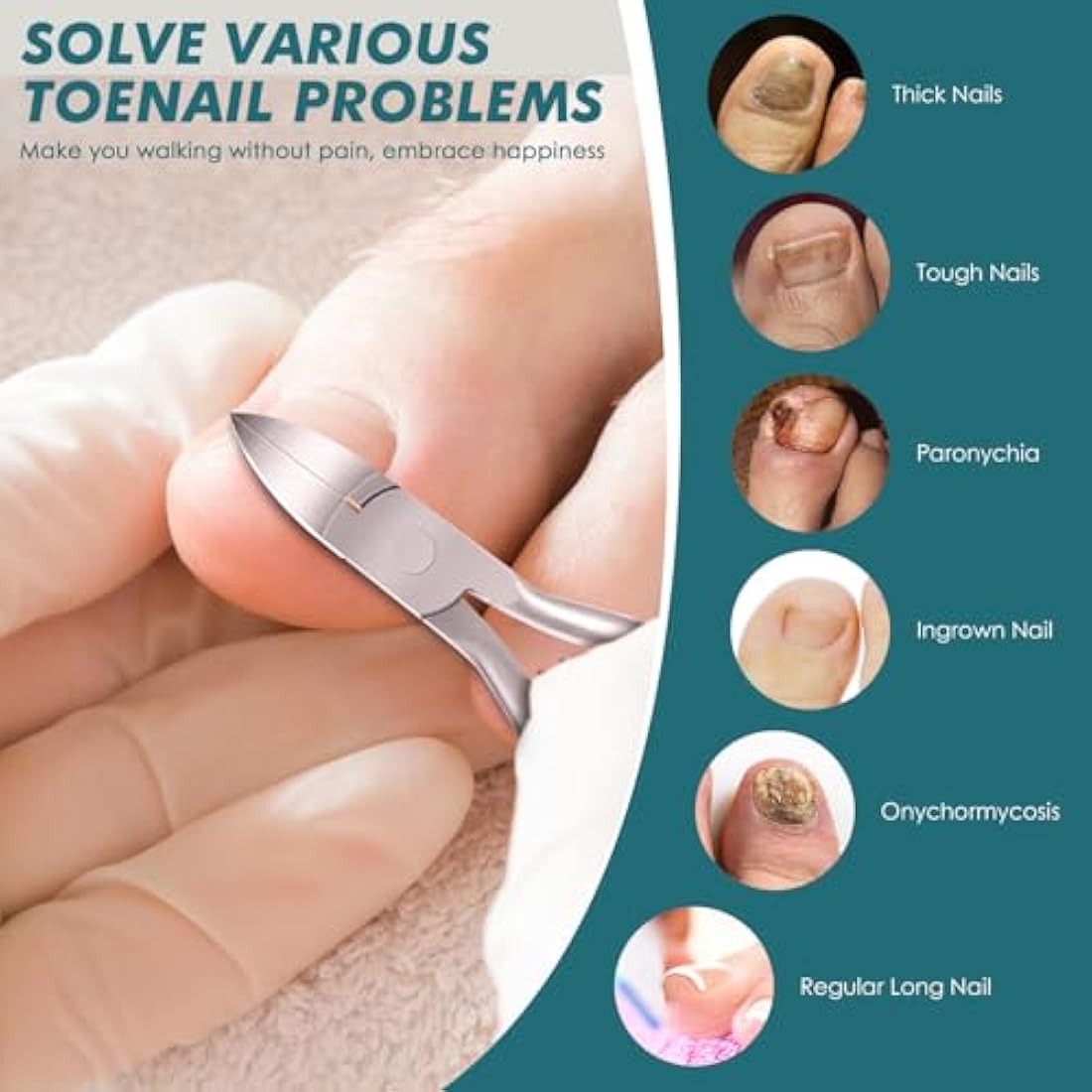 Auxmir Toenail Clippers – Sharp Stainless Steel Nippers for Thick Nails