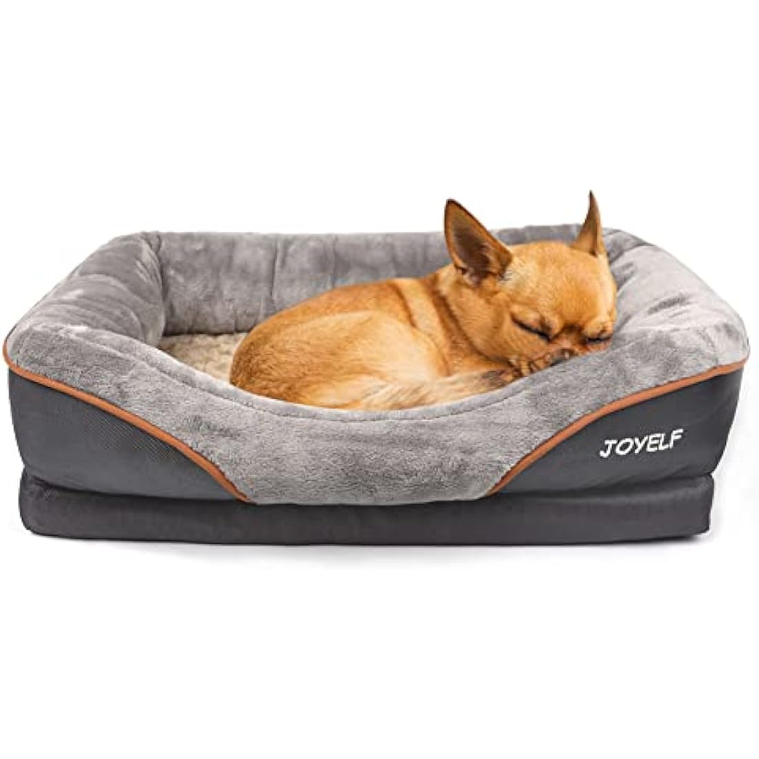 JOYELF Orthopedic Memory Foam Dog Bed – Small Washable Bolster Sofa