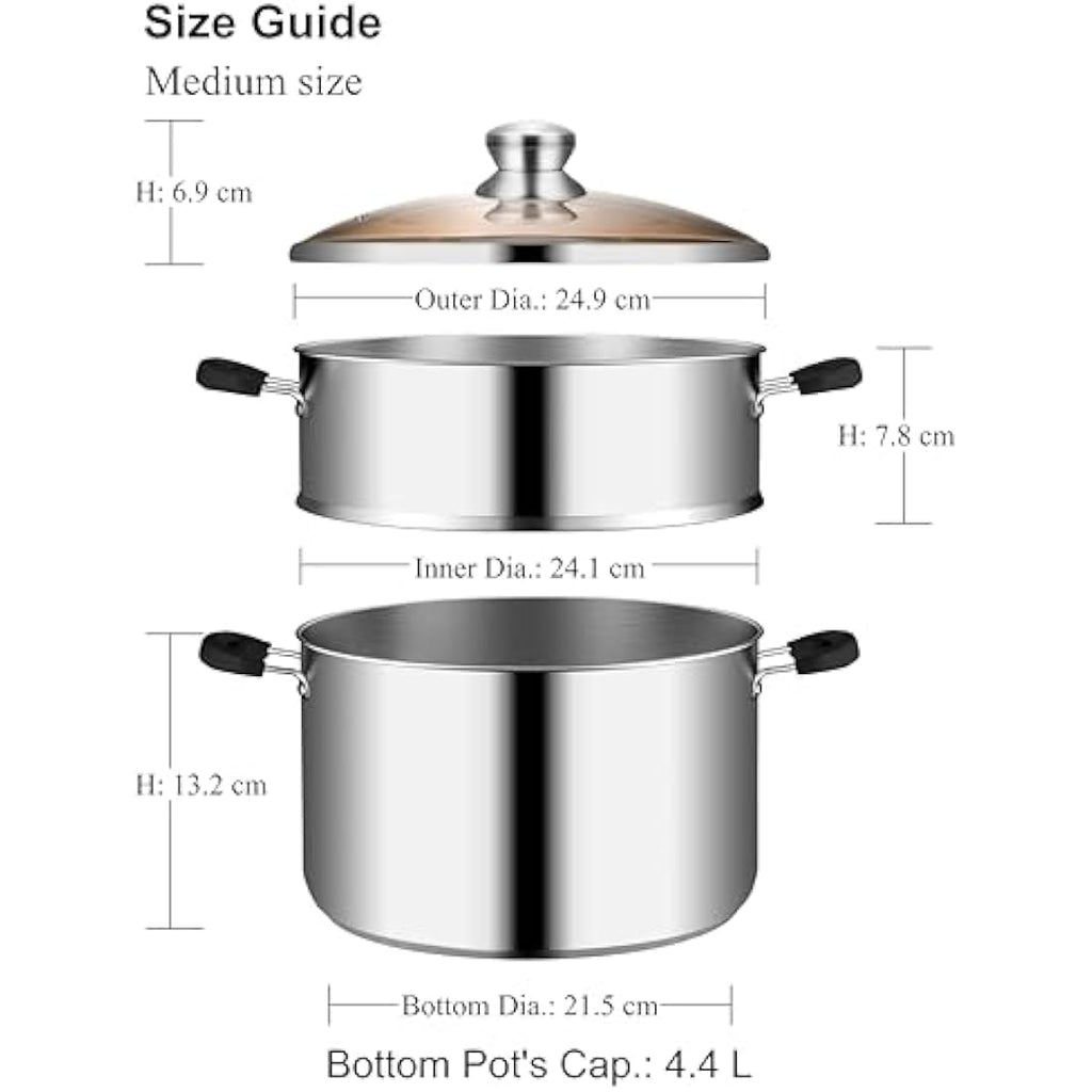 Vention 4.2L Stainless Steel Vegetable Steamer Pot for Induction Hob