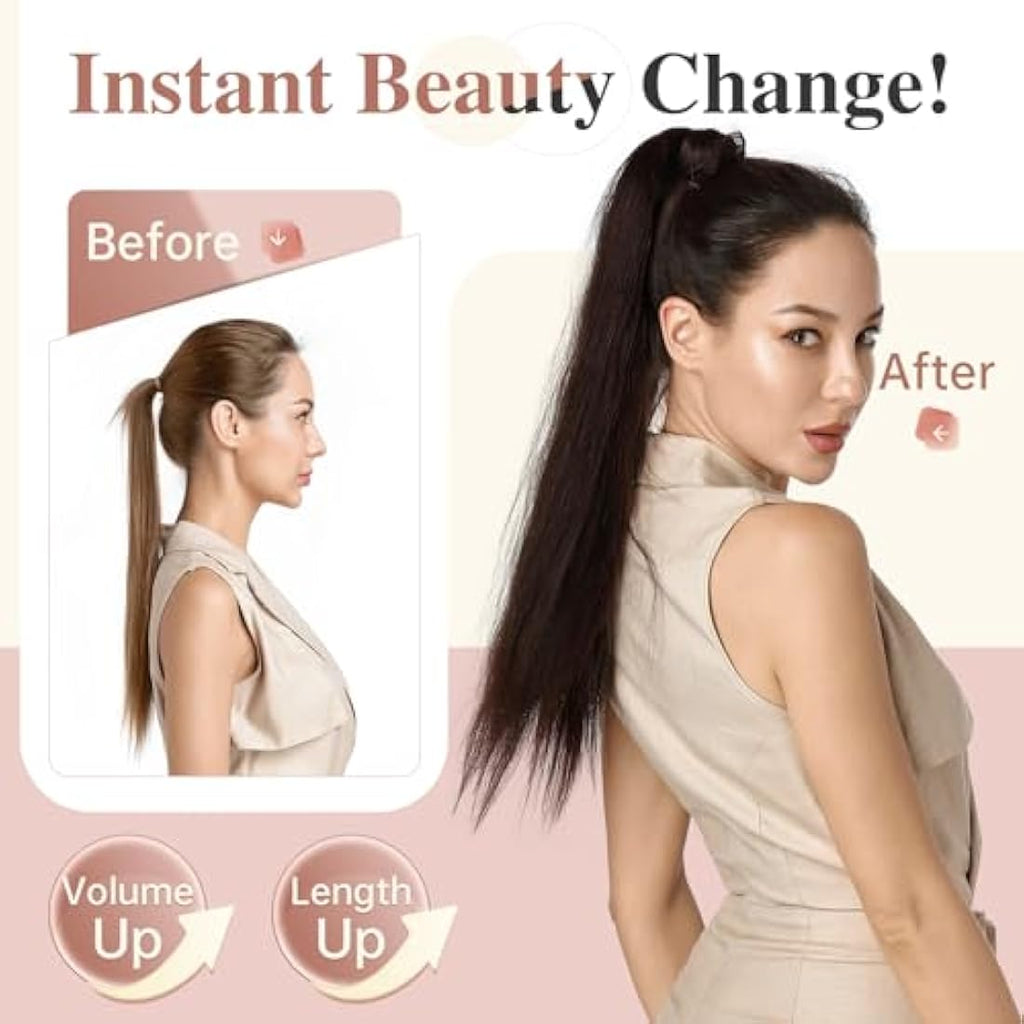 Elailite Remy Human Hair Ponytail Extension | Wrap Around – 14 Inch
